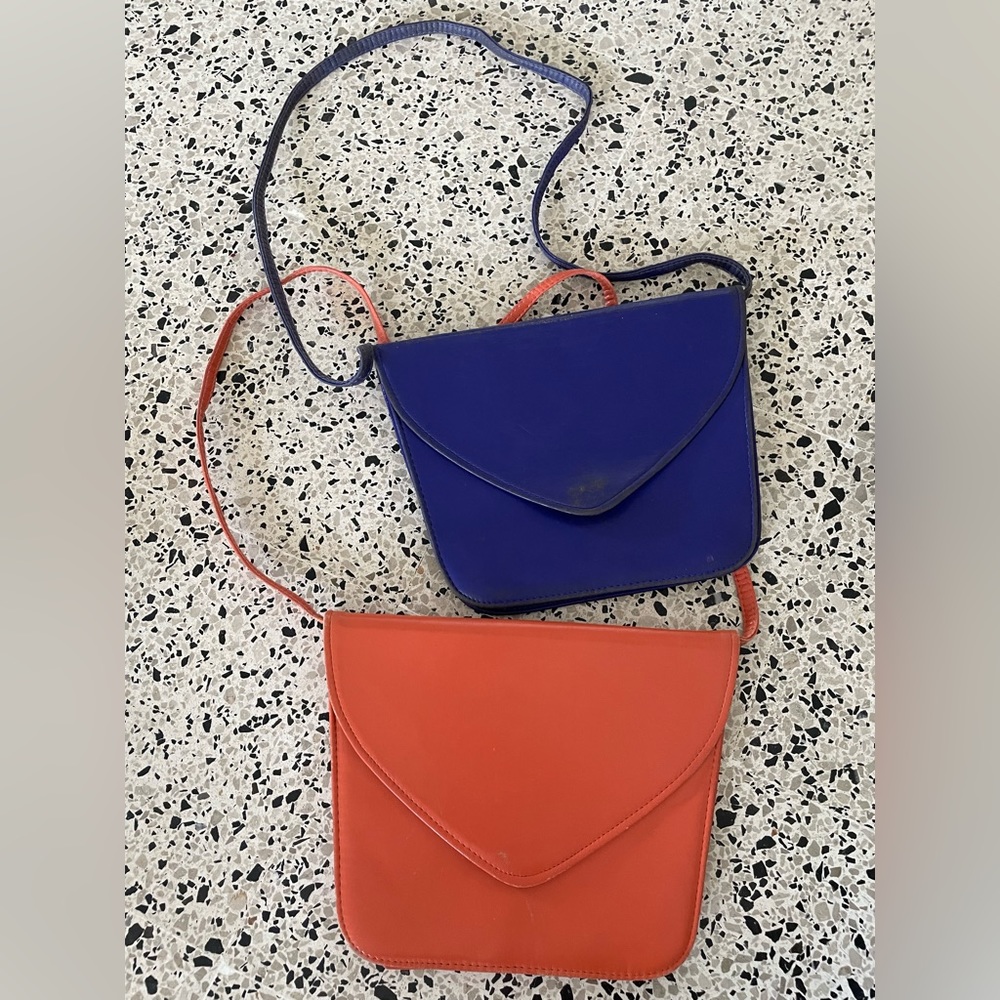 Vintage 1980"s Cross-Body Sheepskin Leather Bags